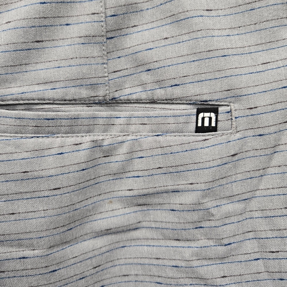 Travis‎ Mathew Men Shorts 36 Gray Striped Chino Casual 8" Inseam Logo Stretch - Picture 8 of 10